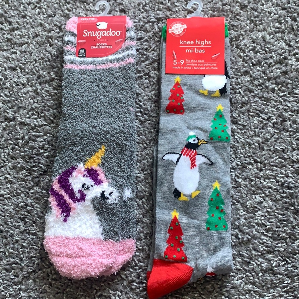 NEW fuzzy and holiday socks